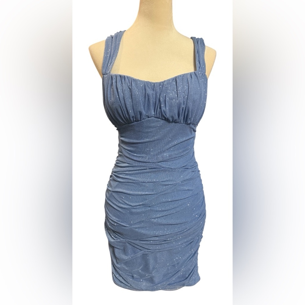 City Studio Glittering Blue Mini Dress